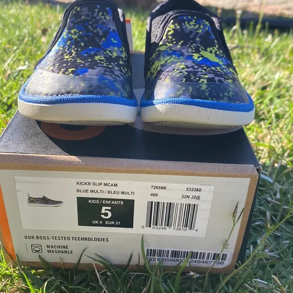 🆕 NWT/NIB Toddler Bogs Kicker Micro Camo Slip-On Sneaker