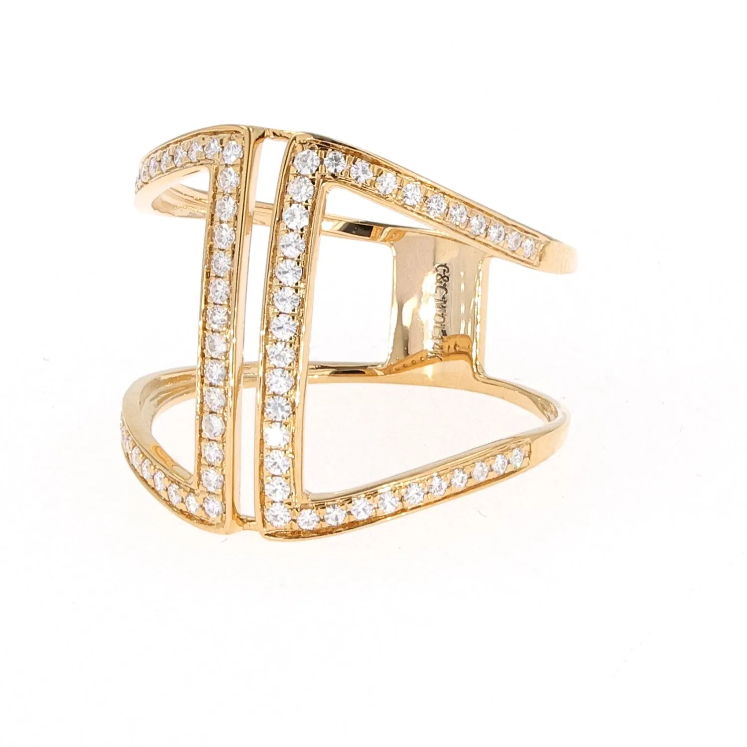 0.34 CTW DEW Moissanite Open Fashion Ring in 14K Yellow Gold