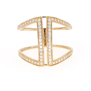 0.34 CTW DEW Moissanite Open Fashion Ring in 14K Yellow Gold