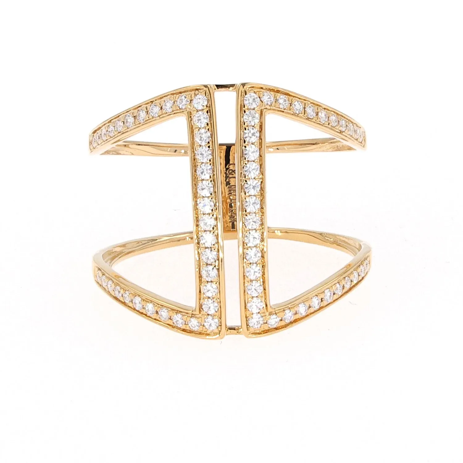 0.34 CTW DEW Moissanite Open Fashion Ring in 14K Yellow Gold