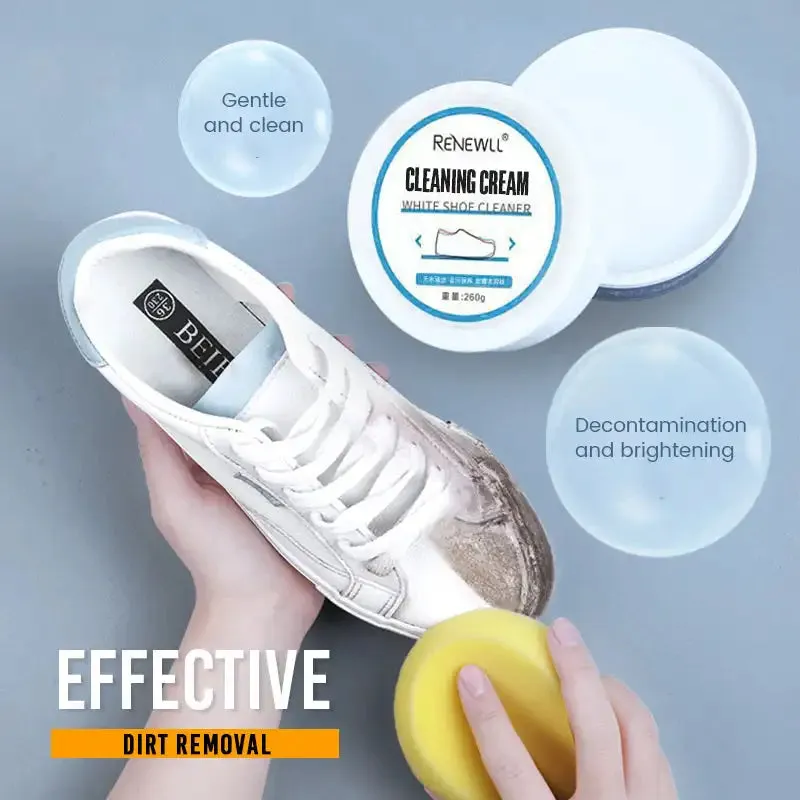 100g Reusable White Shoe Cleanning Cream Shoe Cleaner Household Sports Shoes Canvas Shoes Cleaner Cleaning Tools With Wipe Sponge