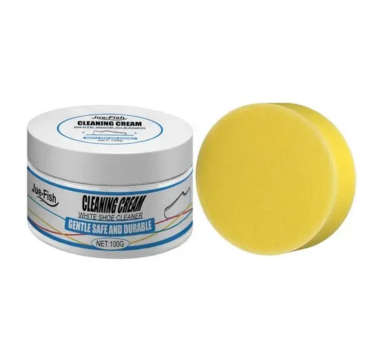 100g Reusable White Shoe Cleanning Cream Shoe Cleaner Household Sports Shoes Canvas Shoes Cleaner Cleaning Tools With Wipe Sponge
