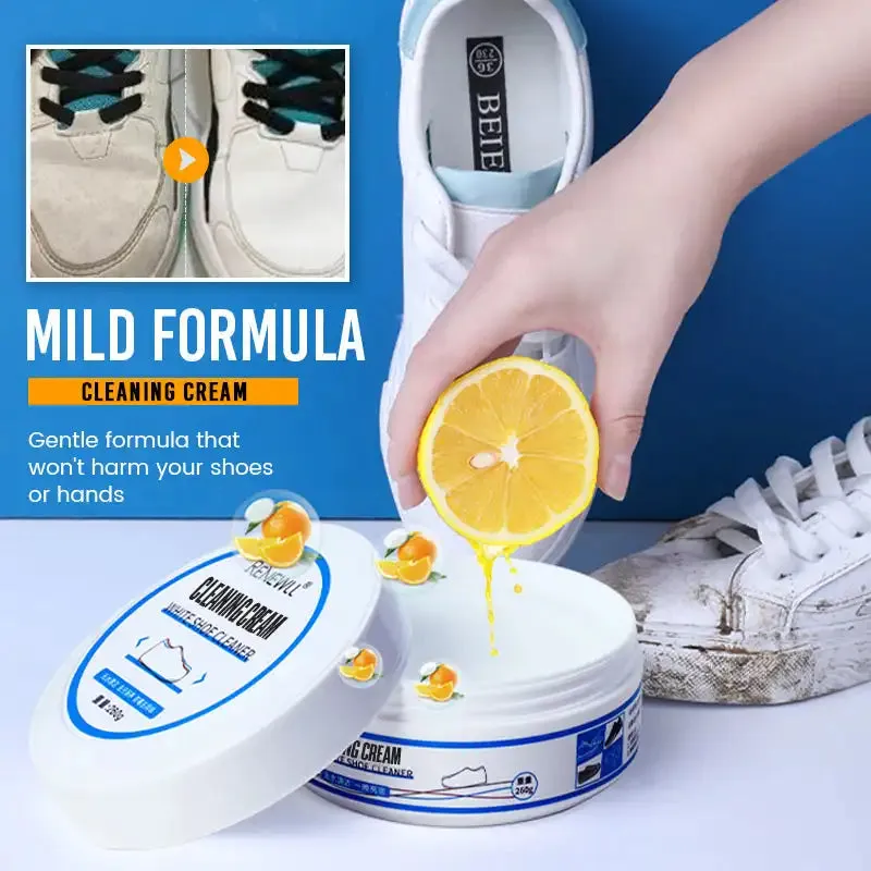 100g Reusable White Shoe Cleanning Cream Shoe Cleaner Household Sports Shoes Canvas Shoes Cleaner Cleaning Tools With Wipe Sponge