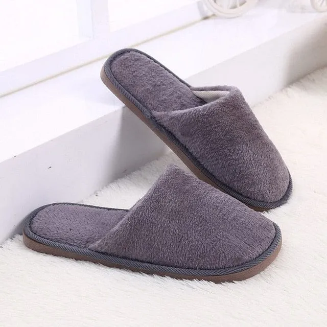 2019 Women Men Shoes Slippers Men Warm Home Plush Soft Slippers Indoors Anti-skid Winter Floor Bedroom Shoes chaussures femme