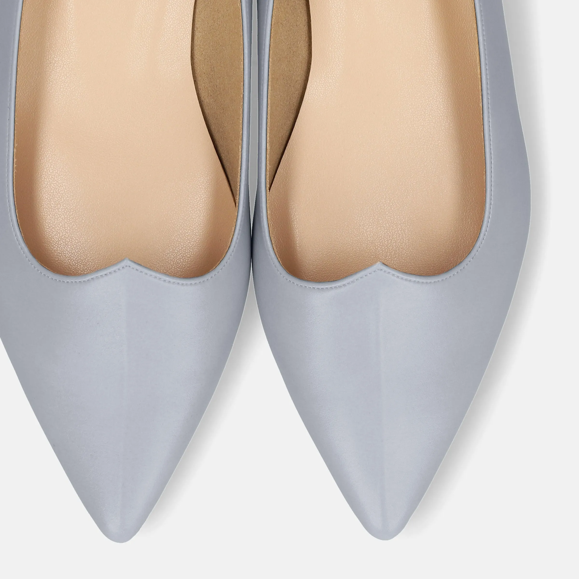 40%OFF: 2024SS: Heart Cut Flat Shoes (m17028) Dusty Blue