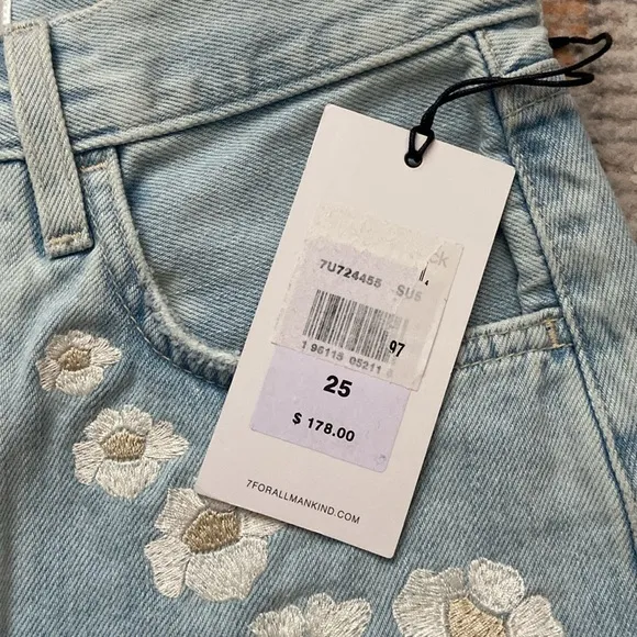 7 For All Mankind Easy Ruby High Rise Denim Shorts