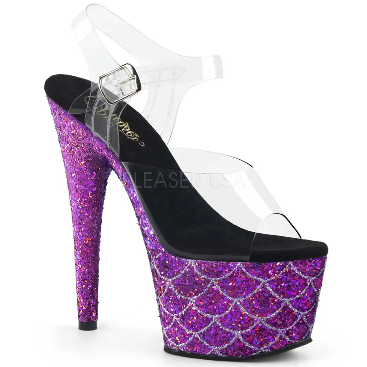 ADORE-708MSLG  Clear/Purple Multi Glitter