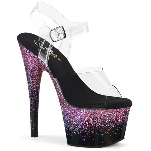ADORE-708SS  Clear/Black-Purple Multi Glitter