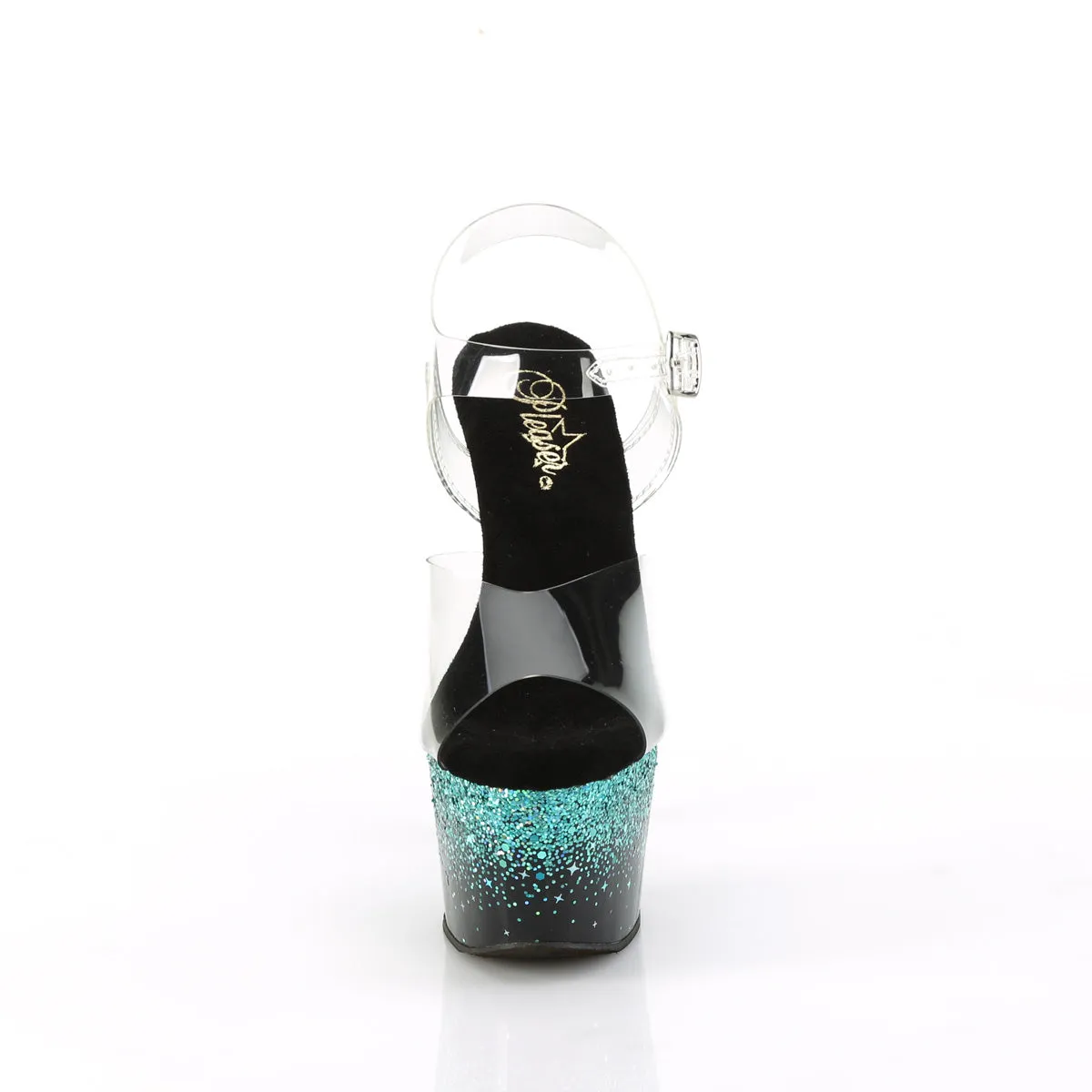 ADORE-708SS  Clear/Black-Turquoise Multi Glitter