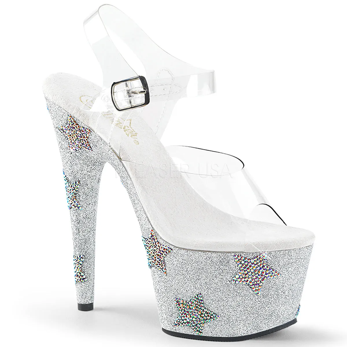ADORE-708STAR  Clear/Silver Glitter-ABRS