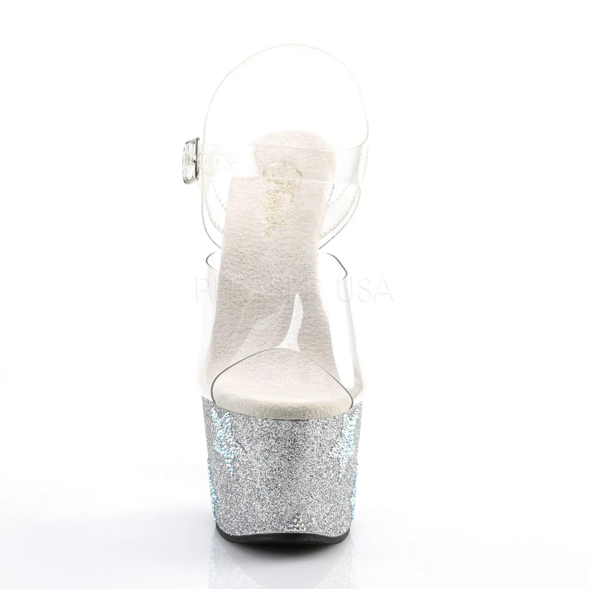 ADORE-708STAR  Clear/Silver Glitter-ABRS