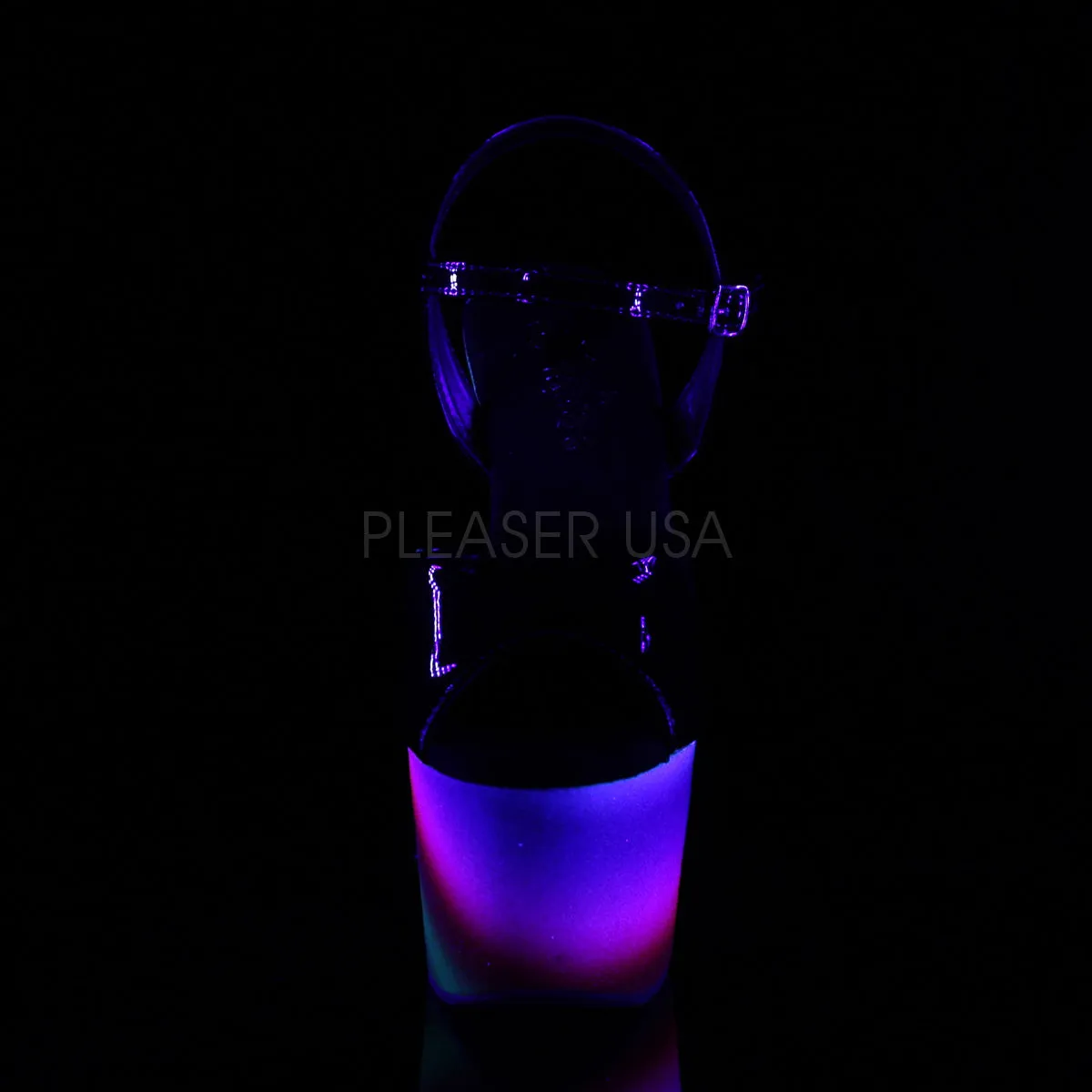 ADORE-709WR  Black Patent/Rainbow Glitter