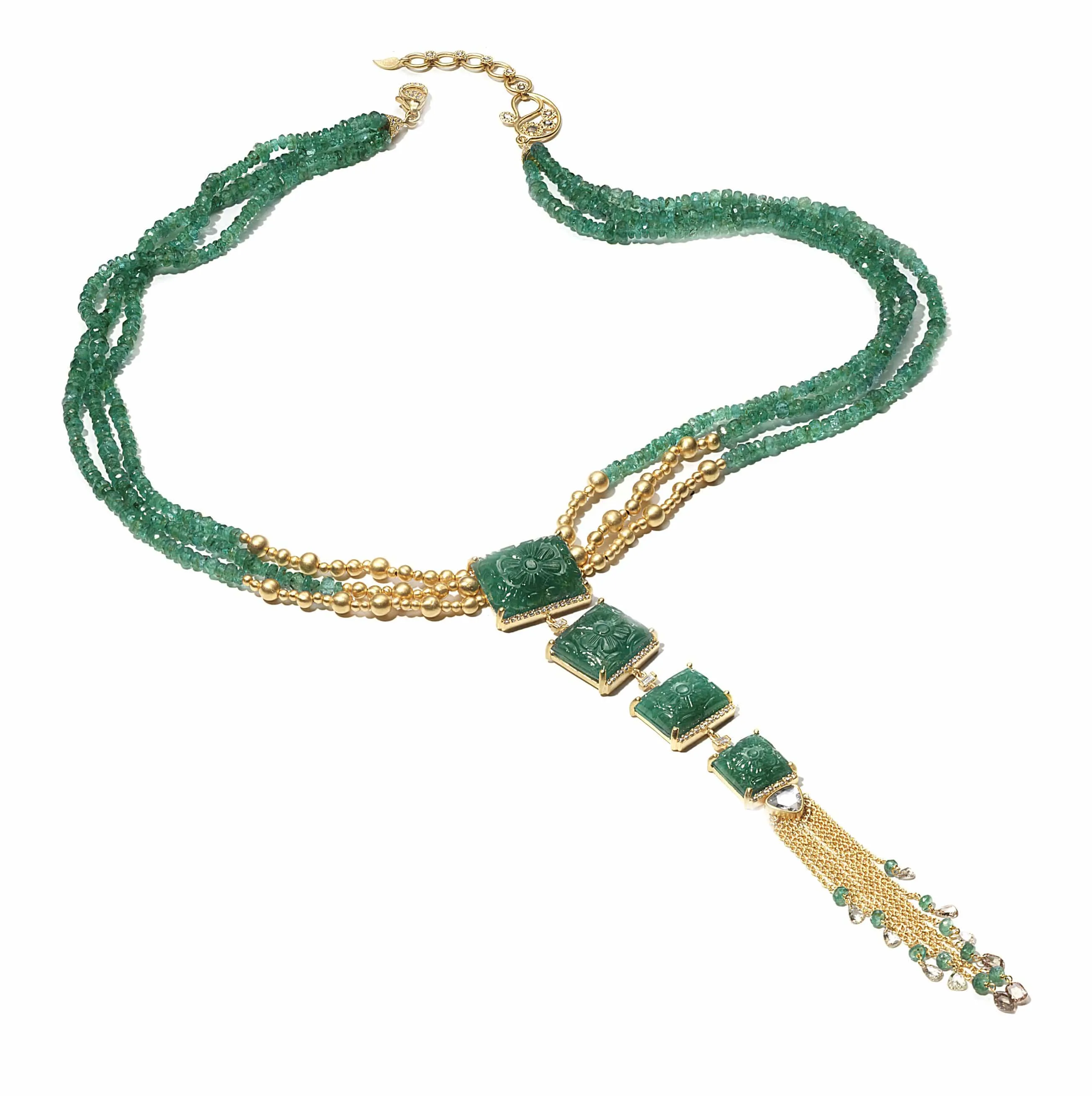 Affinity 20K Drop Emerald Necklace