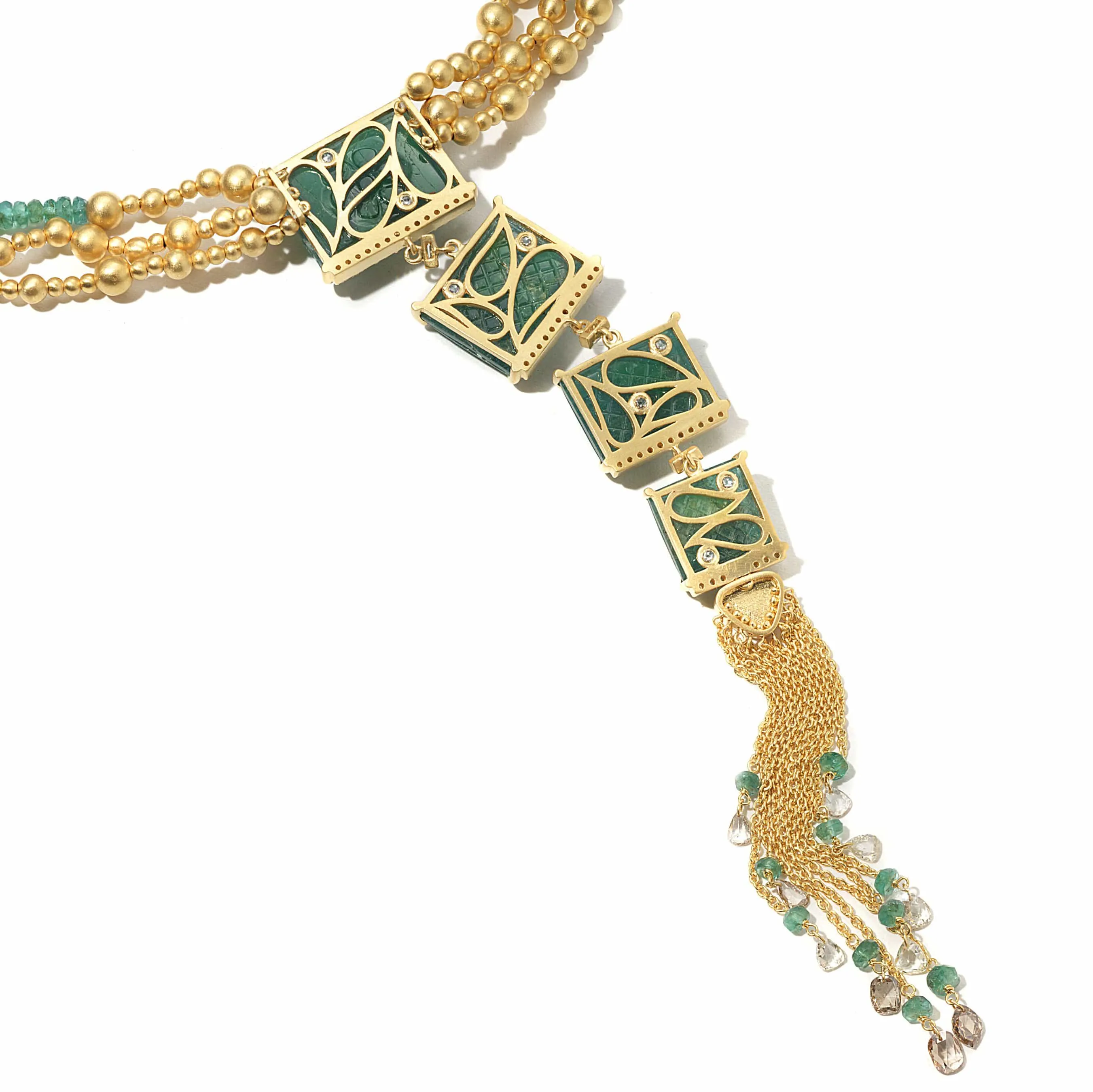 Affinity 20K Drop Emerald Necklace