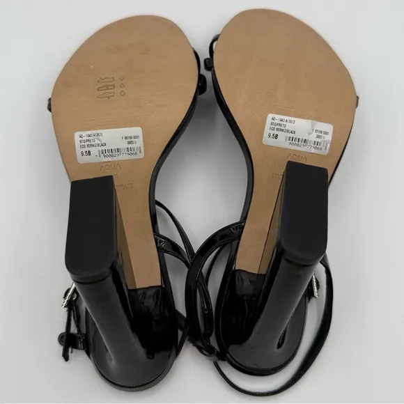 AQUA VERNIZ PATENT ADJUSTABLE ANKLE STRAP Size 9.5B