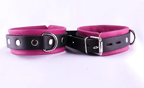 Aslan Nicki Leather Ankle Cuffs	in Pink