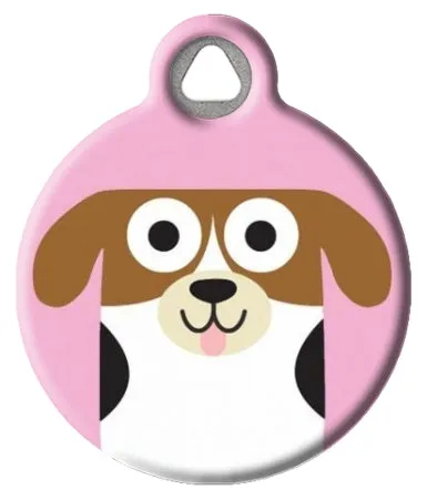 Beagle Dog Tag - Pink