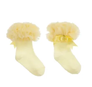 Beau Kid Ankle Tutu Socks - Yellow