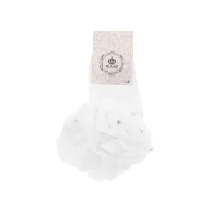 Beau Kid Rose Bud Tutu Socks With Gems Ivory