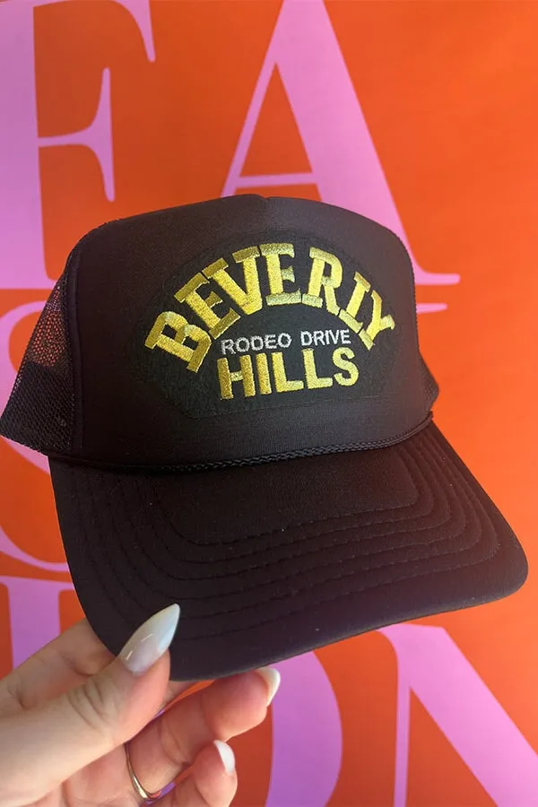 Beverly Hills Embroidered Patch Trucker Hat