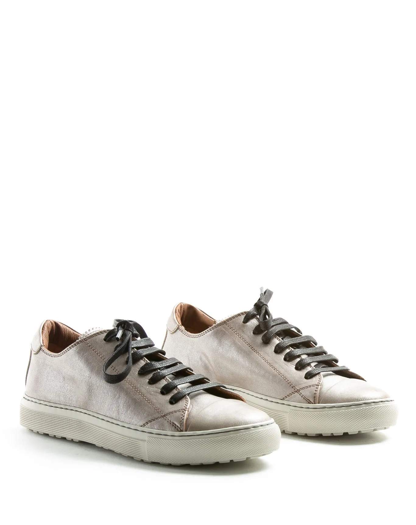 BEXY Silver Leather Sneakers