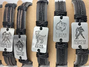 Black Braided Astrology Bracelet
