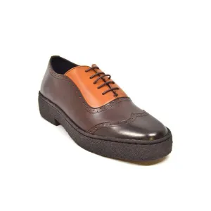 British Walkers Playboy Original Wingtips Men's Brown and Rust Leather Low Cut Oxfords Ankle Boots