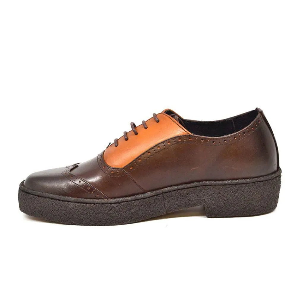 British Walkers Playboy Original Wingtips Men's Brown and Rust Leather Low Cut Oxfords Ankle Boots