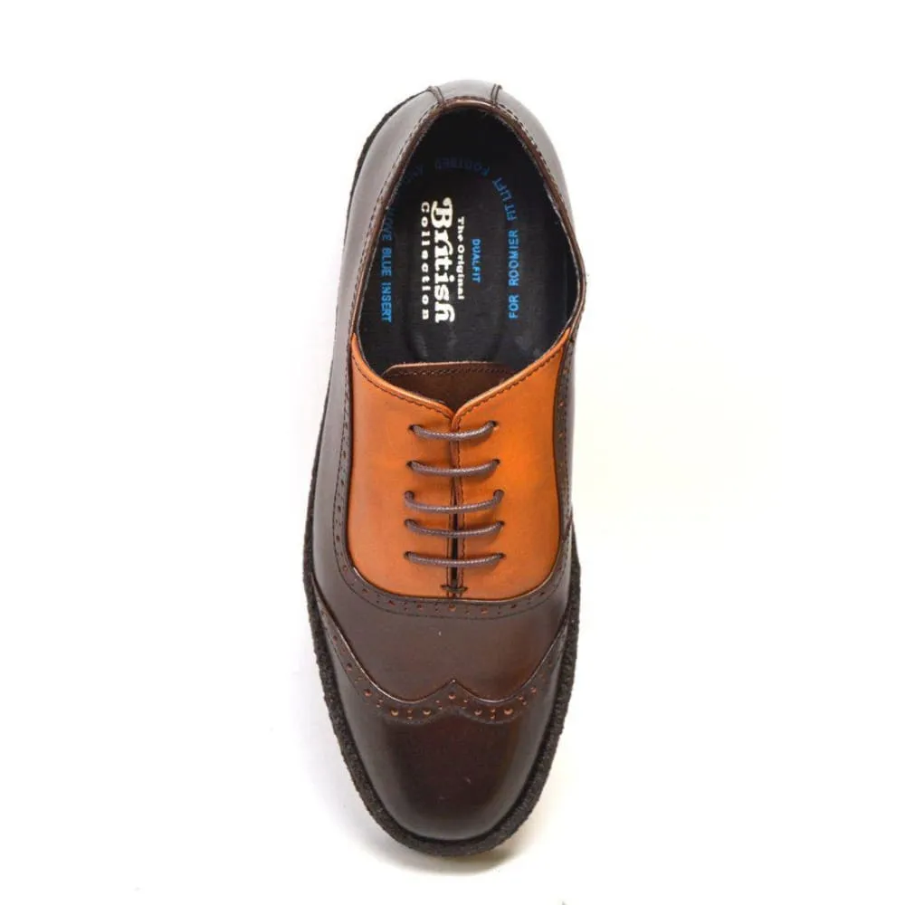 British Walkers Playboy Original Wingtips Men's Brown and Rust Leather Low Cut Oxfords Ankle Boots