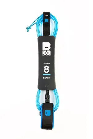 Bulldog 8ft Black Cyan Blue Surfboard Ankle Leash