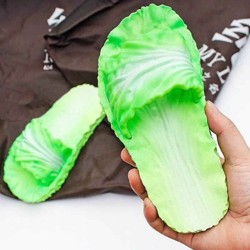 Cabbage Shape Summer Slippers: Anti-Slip Bathroom Footwear