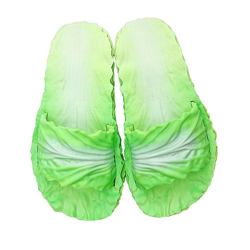 Cabbage Shape Summer Slippers: Anti-Slip Bathroom Footwear