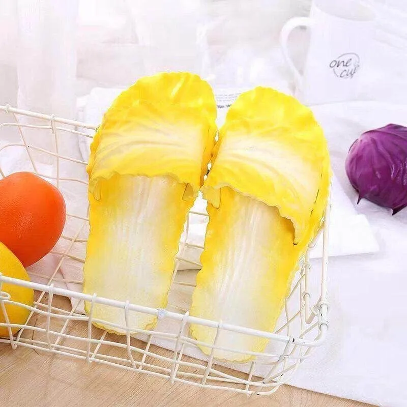 Cabbage Shape Summer Slippers: Anti-Slip Bathroom Footwear