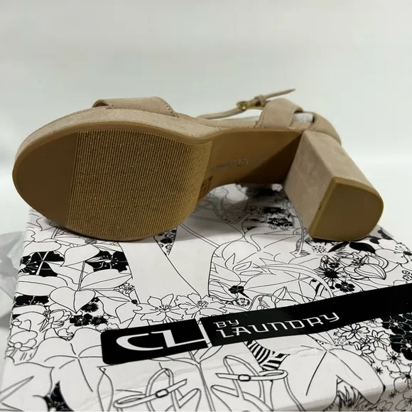 CL By Laundry - Women's Go On 2  Nude Super Suede Sandal - Size 6.5 M