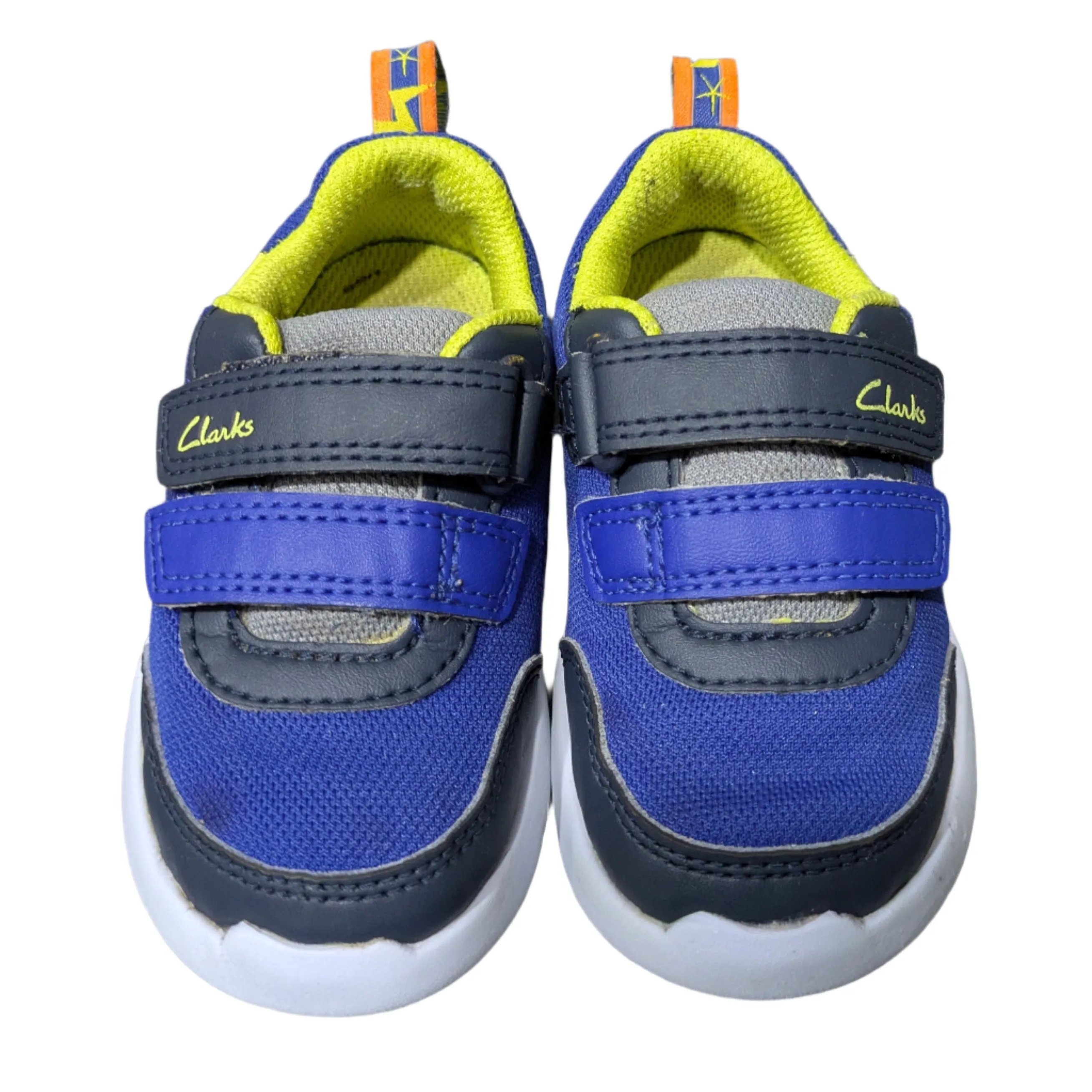 Clarks Boys ATH YELL T Blue Combi Velcro Shoe (Kids F Fit) Size UK 5 / EU 21 / US 5.5