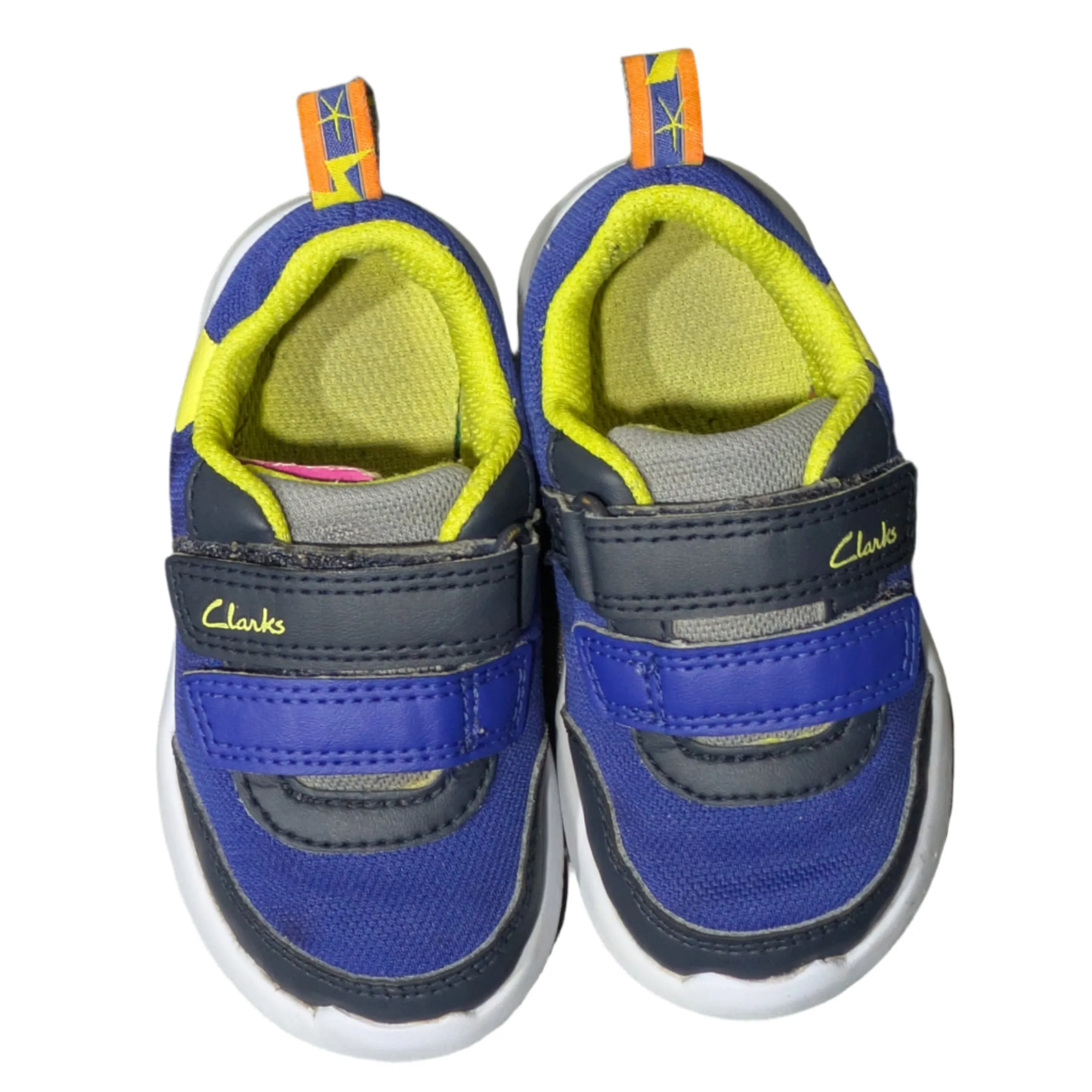 Clarks Boys ATH YELL T Blue Combi Velcro Shoe (Kids F Fit) Size UK 5 / EU 21 / US 5.5