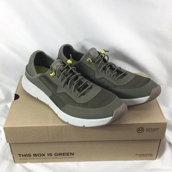 Collection by Clarks Davis Low Mens LeatherTextile Casual Trainers Size 11.5 NIB