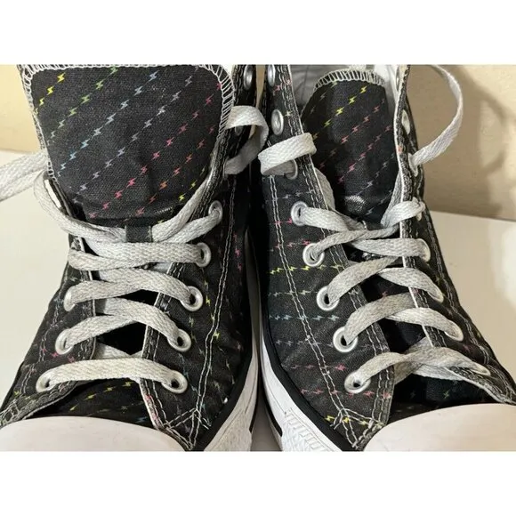 Converse All Star Rainbow Bolt High Tops Unisex Men 7 Women 9 Pride Lightening
