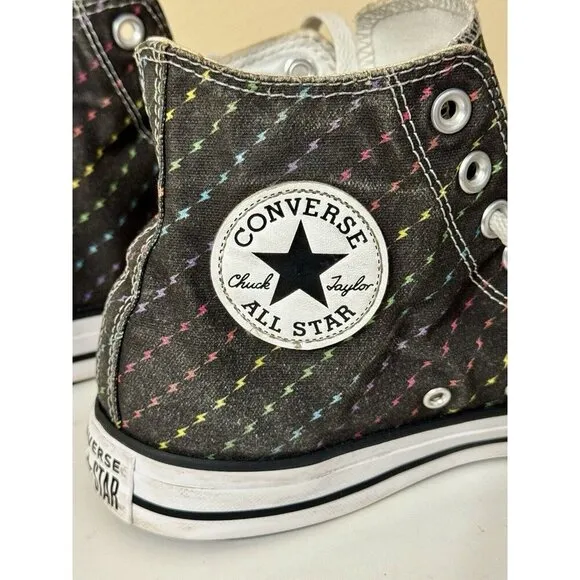 Converse All Star Rainbow Bolt High Tops Unisex Men 7 Women 9 Pride Lightening