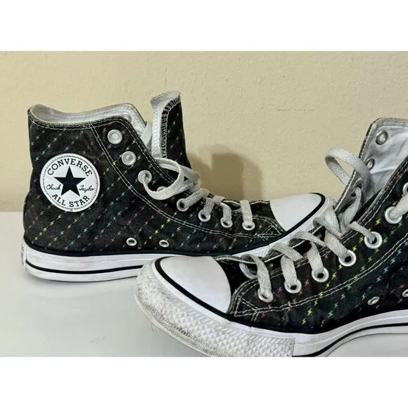 Converse All Star Rainbow Bolt High Tops Unisex Men 7 Women 9 Pride Lightening
