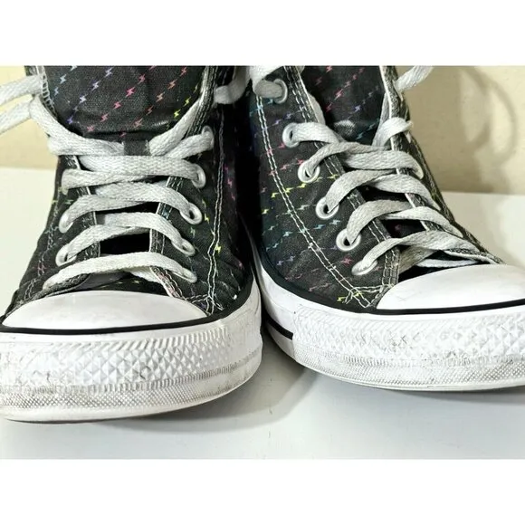 Converse All Star Rainbow Bolt High Tops Unisex Men 7 Women 9 Pride Lightening