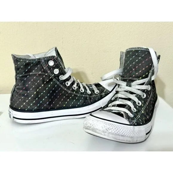 Converse All Star Rainbow Bolt High Tops Unisex Men 7 Women 9 Pride Lightening