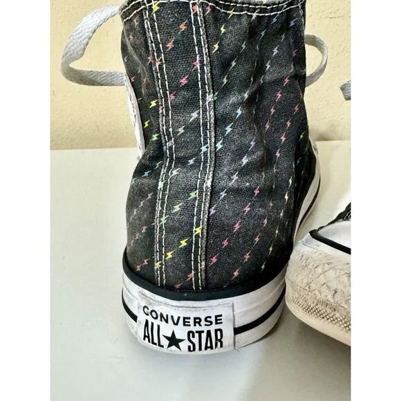 Converse All Star Rainbow Bolt High Tops Unisex Men 7 Women 9 Pride Lightening