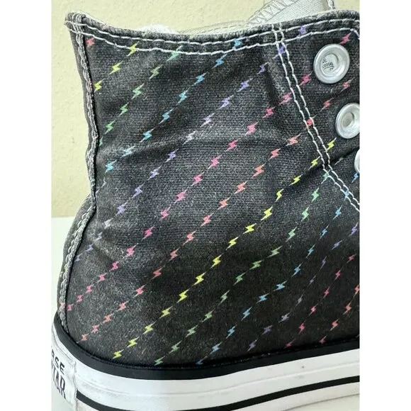 Converse All Star Rainbow Bolt High Tops Unisex Men 7 Women 9 Pride Lightening