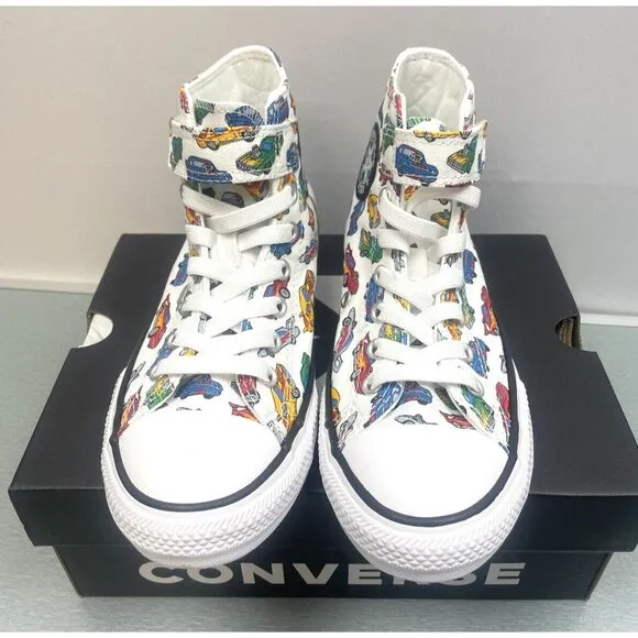 CONVERSE Youth Kid 's High Tops Chuck Taylor Easy-On Cars Size 2.5