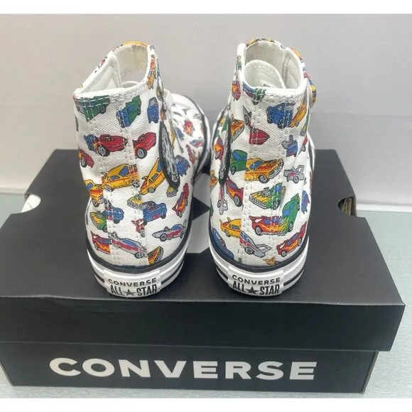 CONVERSE Youth Kid 's High Tops Chuck Taylor Easy-On Cars Size 2.5