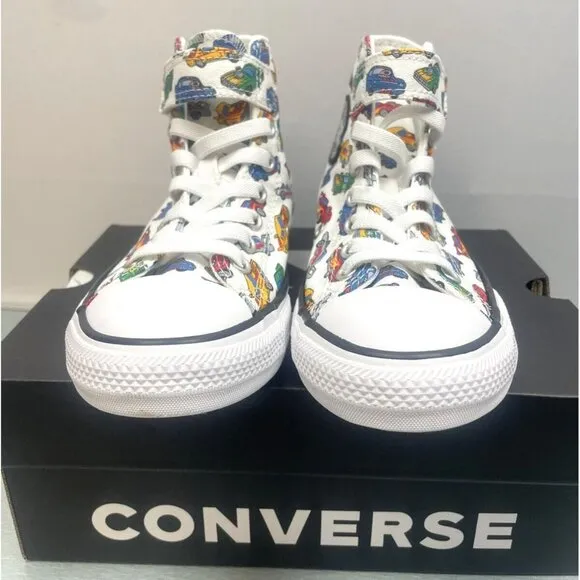 CONVERSE Youth Kid 's High Tops Chuck Taylor Easy-On Cars Size 2.5