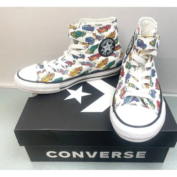 CONVERSE Youth Kid 's High Tops Chuck Taylor Easy-On Cars Size 2.5