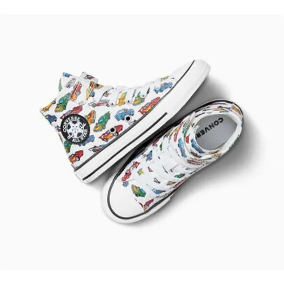 CONVERSE Youth Kid 's High Tops Chuck Taylor Easy-On Cars Size 2.5
