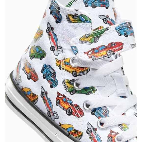 CONVERSE Youth Kid 's High Tops Chuck Taylor Easy-On Cars Size 2.5